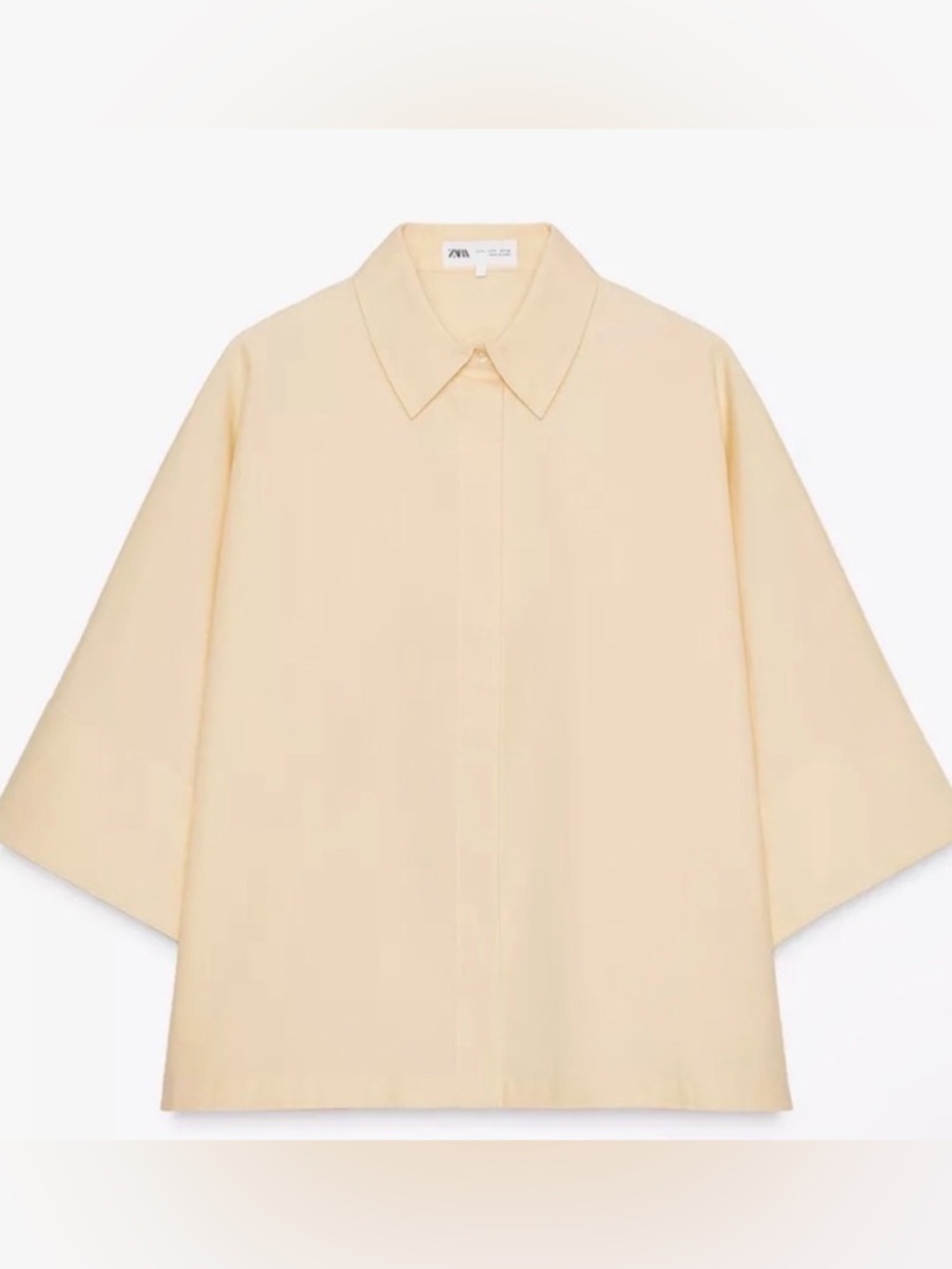 Zara Yellow Poplin Top - Picture 3 of 6